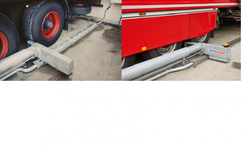 Stertil Dock Products COMBILOK voor vrachtwagen blokkering ontwikkeld